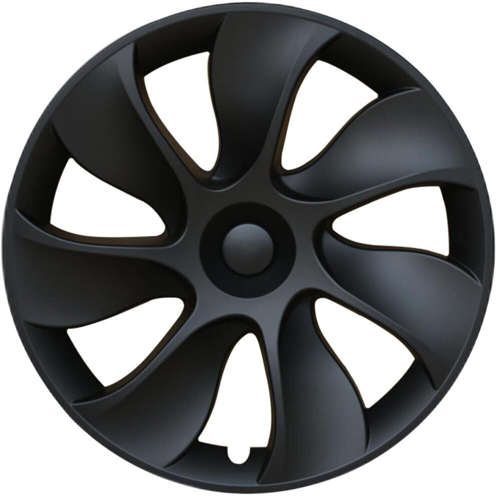 19 Inch Matte Cyclone Style Hubcap For Tesla Model Y 20202024 Full Coverage Wheel Cover Black 9174973727330
