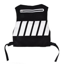 Gilet riflettente da trekking con tasca, 18,5 x 16,5 pollici, nero