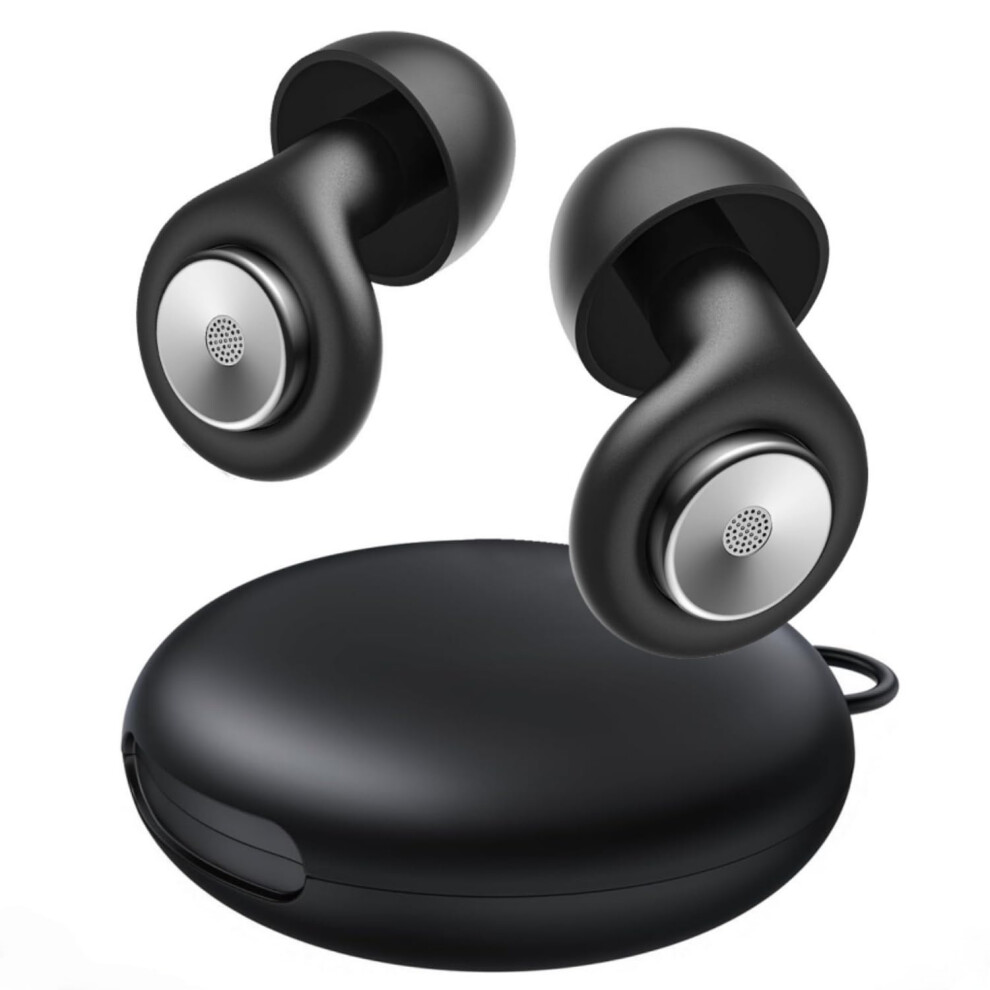 Noise Cancelling Ear Plugs 45dB Reusable Silicone with 8 Tips and Case for Sleeping Travel Snoring Black