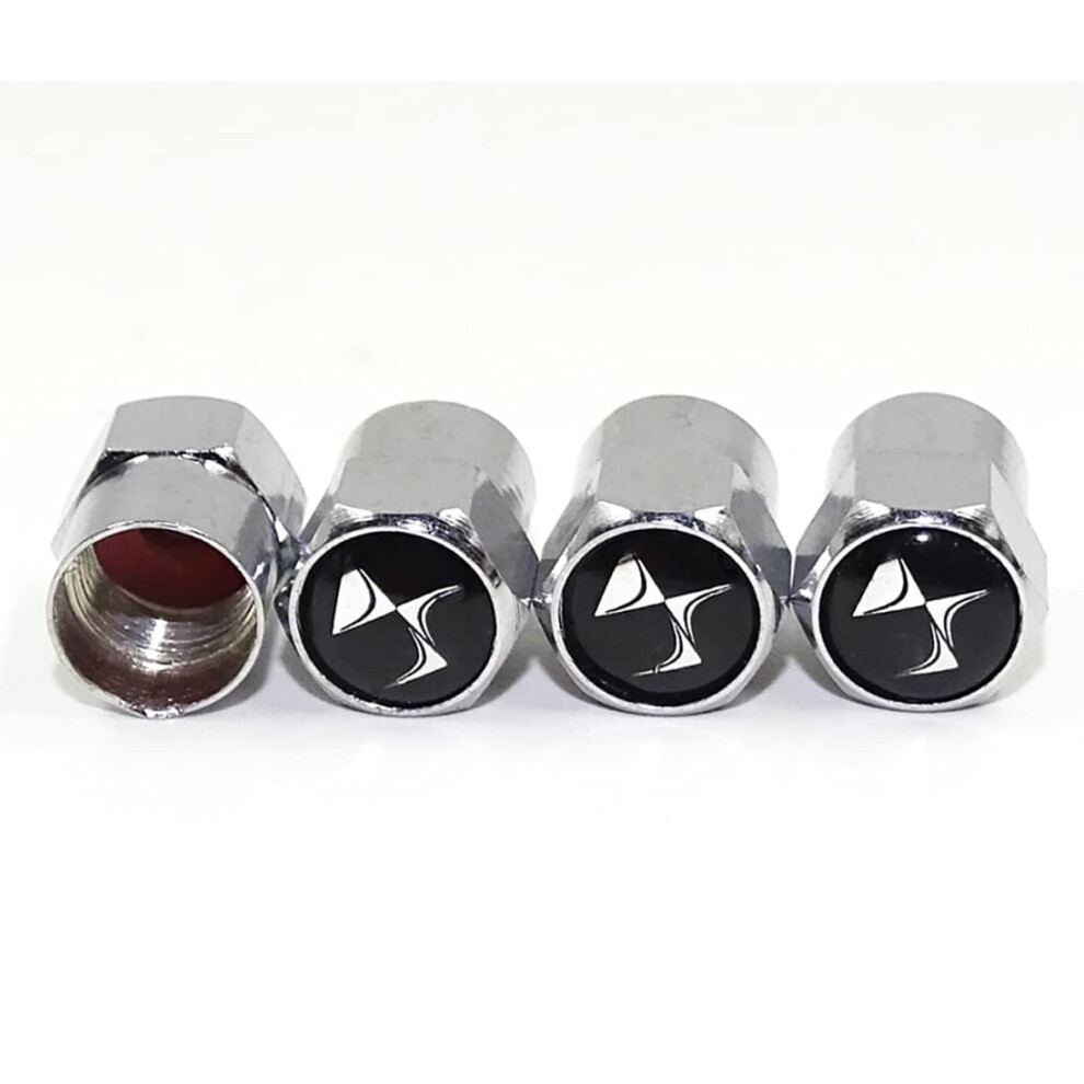 Tire Valve Stem Caps 4Pcs Waterproof Dustproof Metal For Ds Cars Ds3 Ds4 Ds5 Ds7 Ds9 9174973727491