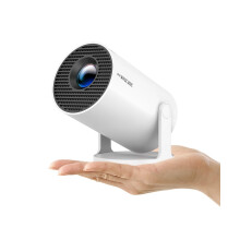2025 Mini Projector with WiFi and Bluetooth, 4K Support, Auto Keystone, 180 Rotation, White