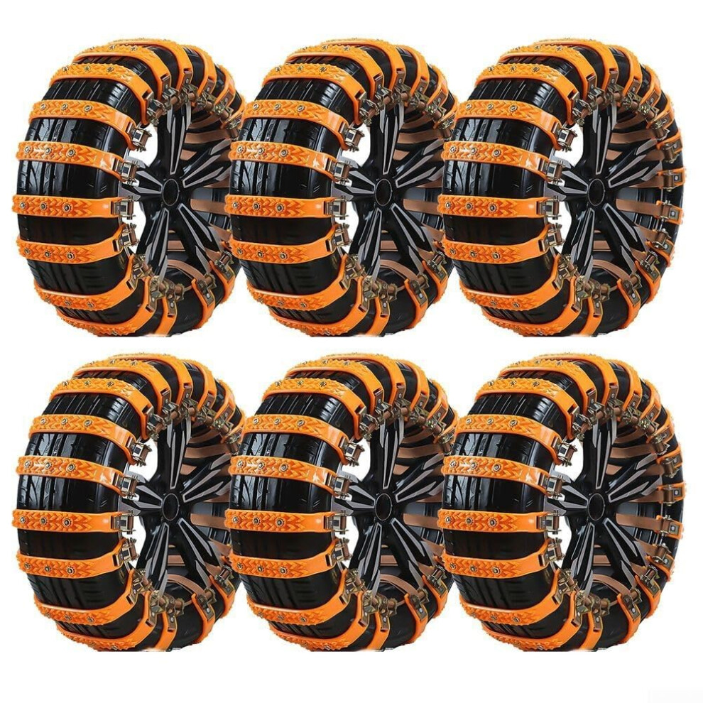 Snow Chains For Cars Suv Truck, All Season Antiskid Tire Chains 165265Mm, Heavy Duty Tpu Steel, Quick Install 6Pcs 9174973727705