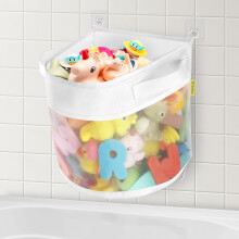 ExtraLarge Mesh Bath Toy Storage Bag with Dual Zippers, WallMounted Organizer, 4.15 Gallon Capacity