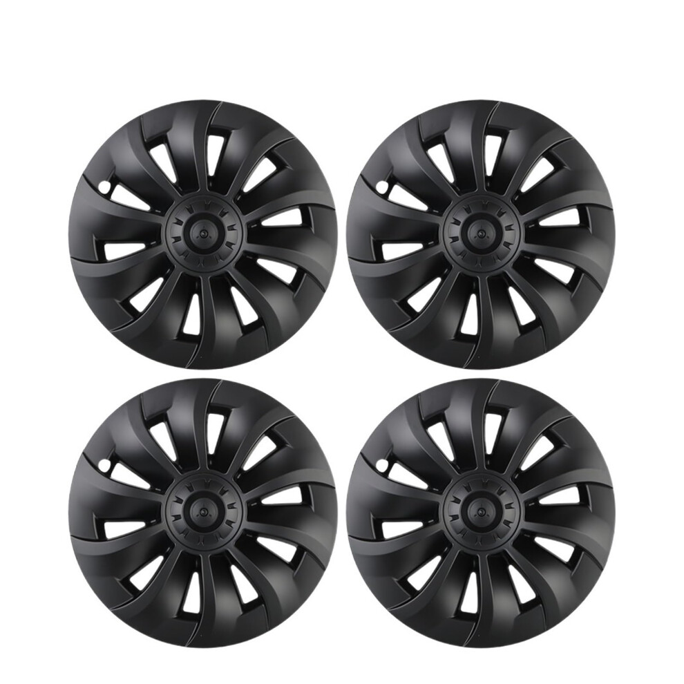19 Inch Hubcaps Matte Scratch Protection Wheel Covers Set For Tesla Model 3 2020 Black 9053599216490