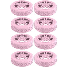 Pink Silicone Luggage Wheel Covers 8Pcs Flower Design AntiSlip Noise Reduction Suitcase Protectors