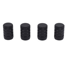 4pcs Black Alloy Tire Valve Caps Set for Car Motorcycle Dustproof and Leak Prevention