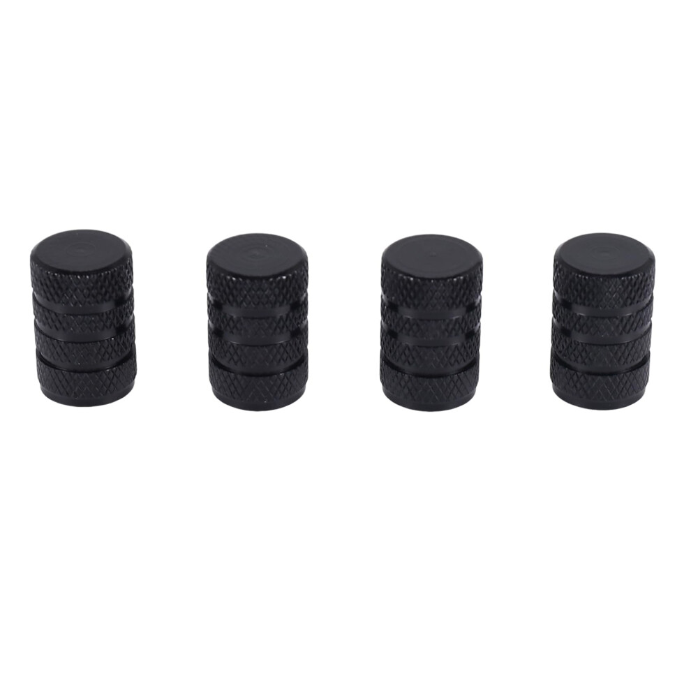 4Pcs Alloy Tire Valve Caps Set For Car Motorcycle Dustproof And Leak Prevention Black 9174973727781
