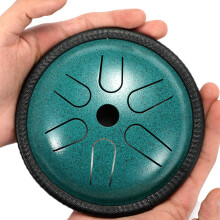 5.5 Inch Mini Steel Tongue Drum C Key 6 Notes Handpan with Mallets and Bag for Beginners Green