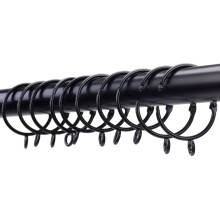 Curtain Rings with Clips 2 Inch Heavy Duty Rustproof Metal Eyelets Black Set of 24 for Drapes