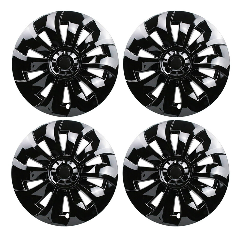 19 Inch Gloss Hub Caps Set For Tesla Model 3 20202022 Sporty Finish Wheel Scratch Protection Black 9053599216728