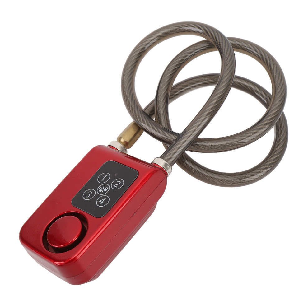 Anti-Theft Motorcycle Lock With Vibration Alarm, Water-Resistant, Red 8771383639508