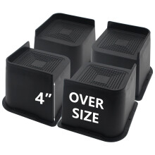 Heavy Duty Bed Risers 4 Inch, 4 Pack Adjustable Furniture Risers, Supports Up to 6500lbs for Underbed Storage