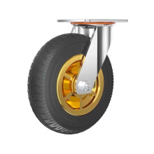 8 Inch Heavy Duty Rubber Caster Wheel with Shock Absorption and CorrosionResistant Mounting