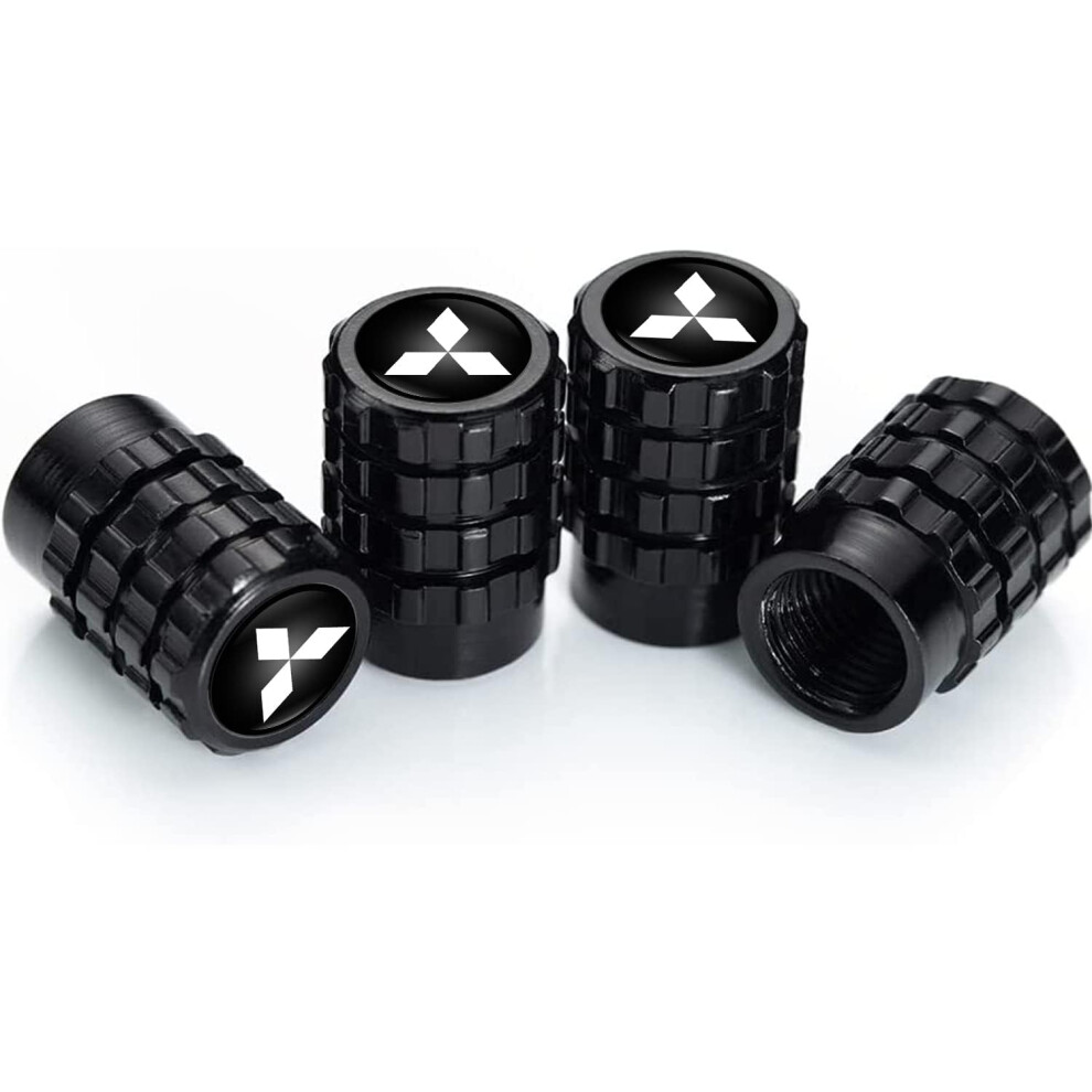 Metal Tire Valve Stem Caps 4Pcs Waterproof Dustproof Universal Fit Rust Resistant Black 9174973728313