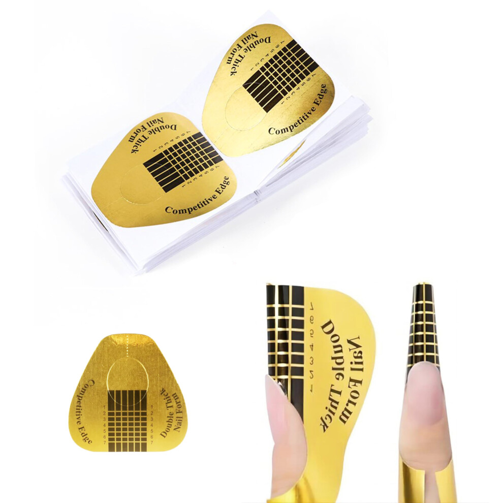 Nail Extension Forms 100pcs Horseshoe Shape Support for Builder Gel and Acrylic Nails