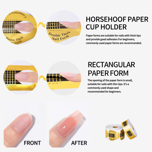 Nail Extension Forms 100pcs Horseshoe Shape Support for Builder Gel and Acrylic Nails 2