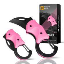 Pink Keychain Pocket Knife with Sharp Stainless Steel Blade, Compact Folding EDC Gift for Women