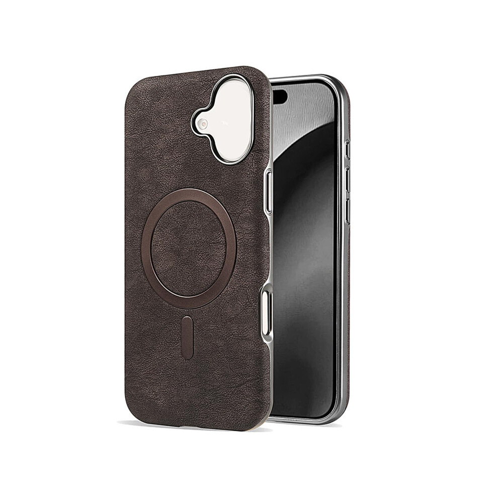 Magnetic Leather Case For Iphone 16 Pro Max With Magsafe, Shockproof Antislip Grip, Wireless Charging 9174973728528
