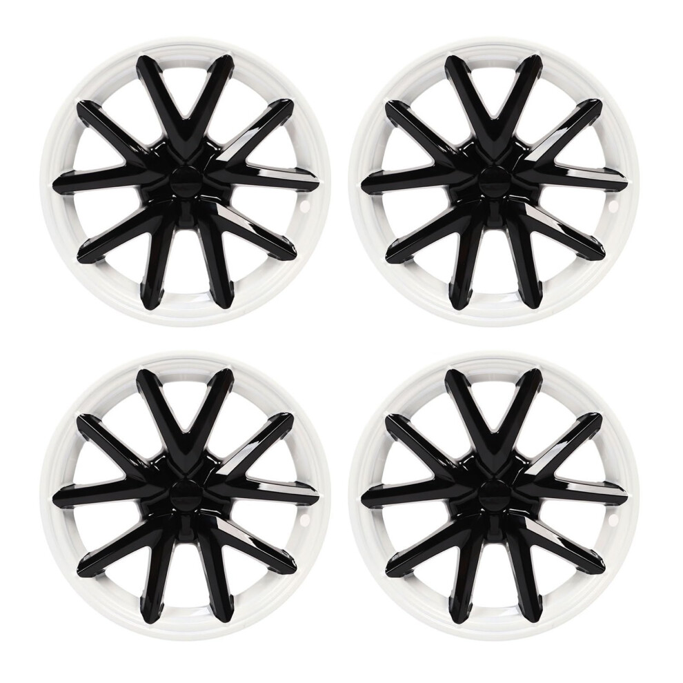Wheel Covers 18 Inch Hubcaps And Rim Protectors For Tesla Model 3 20222017 Black/White 9053599217176