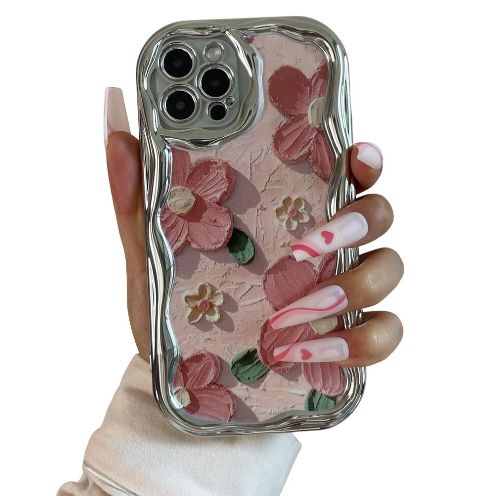 Case For Iphone 12 Pro With Vintage Floral Design, Shockproof Tpu And Raised Camera Bezel Pink 9174973728696