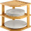 Bamboo Kitchen Organizer Corner Shelf Rack for Counter, SpaceSaving Plate and Bowl Storage 1