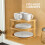 Bamboo Kitchen Organizer Corner Shelf Rack for Counter, SpaceSaving Plate and Bowl Storage 3