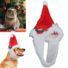 Hundestiefel Weihnachtsmütze Santa-Hut Plüsch Bart Klettverschluss Saison Festlich