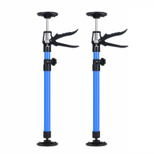 Poteaux de support ajustables 2 pièces, capacité de charge de 88,17 lb, de 11 à 81 pouces, jaune/bleu