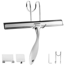 Stainless Steel Shower Squeegee with Hook, 10 Inch RustResistant Glass Door and Mirror Cleaner