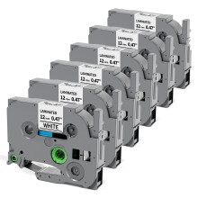 12mm Label Tape Compatible with Brother TZe231, 6Pack Replacement for P Touch Black on White, Easy Peel, FadeResistant