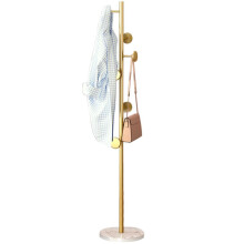 Freestanding Metal Coat Rack with Marble Base, Tall 7 Hook Hall Tree Stand for Hats Bags Coats