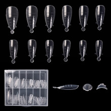 120pcs Clear Almond Poly Nail Extension Gel Forms with 12 Sizes Reusable Dual Nail Forms for Salon