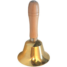 Brass Service Bell 5.9 x 3.1 in Primary Color for School, Dinner, Party, Classroom and Events
