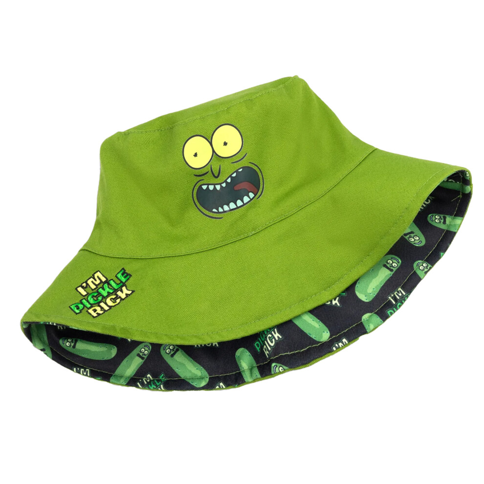 Rick And Morty Mens I'm Pickle Rick Reversible Bucket Hat Green