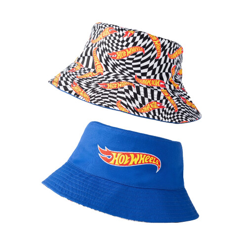Hot Wheels Hot Wheels Boys Checkerboard Logo Reversible Bucket Hat 1