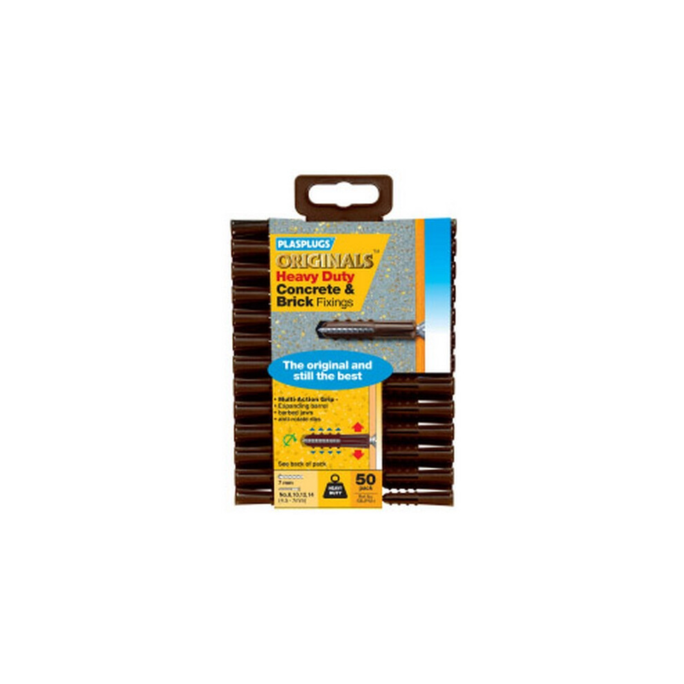 Plasplugs Heavy Duty Wall Plugs (Pack Of 50) 5063107813602