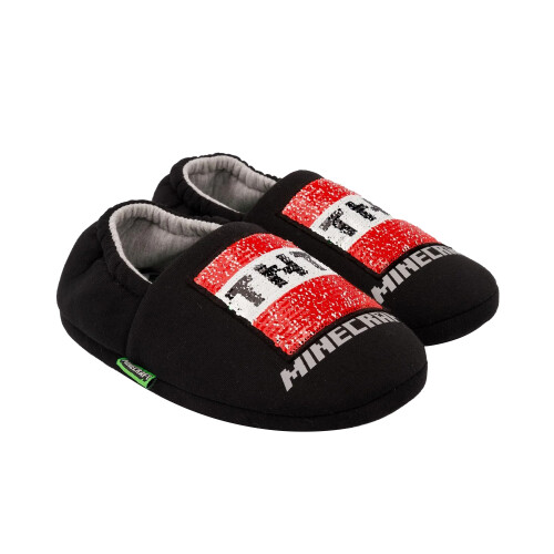 Minecraft (3 UK, Black/Red/Green) Minecraft Boys Sequin Slippers 2