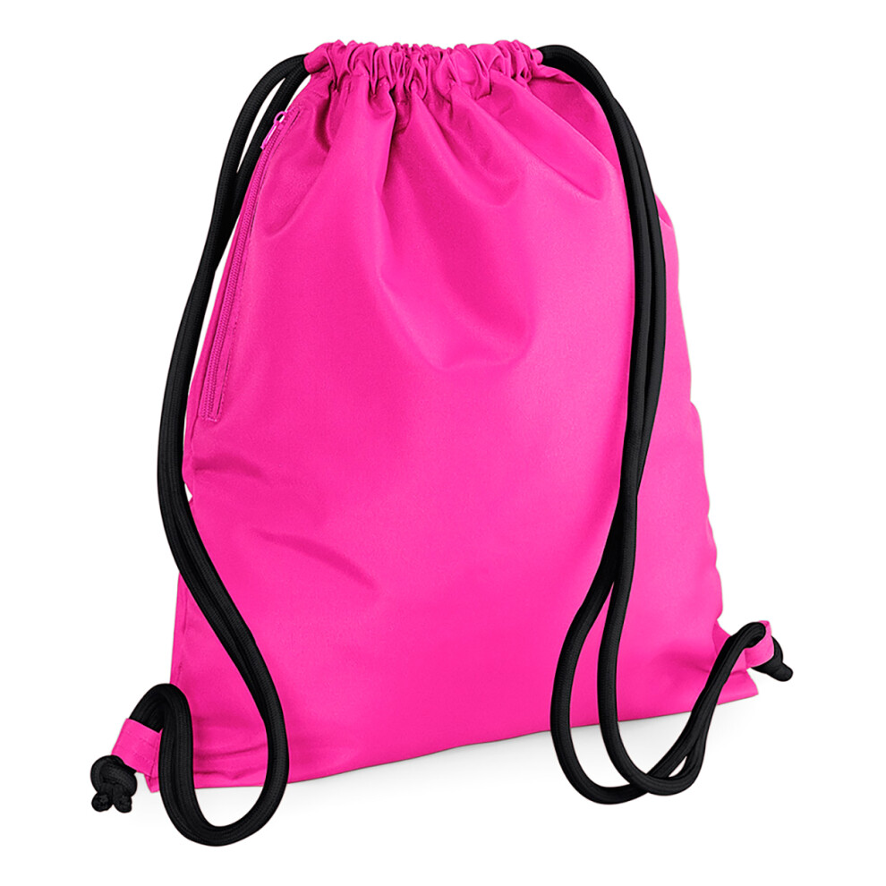 Bagbase (One Size, Fuchsia/Black) Icon Drawstring Bag/Gymsac Black