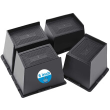 Furniture Risers 6 Inch Black 4 Pack Heavy Duty 6000 Lbs Capacity Bed Lifts with AntiSlip Base