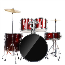 5Piece Drum Set with 4 Cymbals for Adult Beginners, Full Tonal Range and Versatile Performance