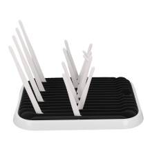 Foldable Baby Bottle Drying Rack with Drip Tray, SpaceSaving Countertop Holder, Black and White