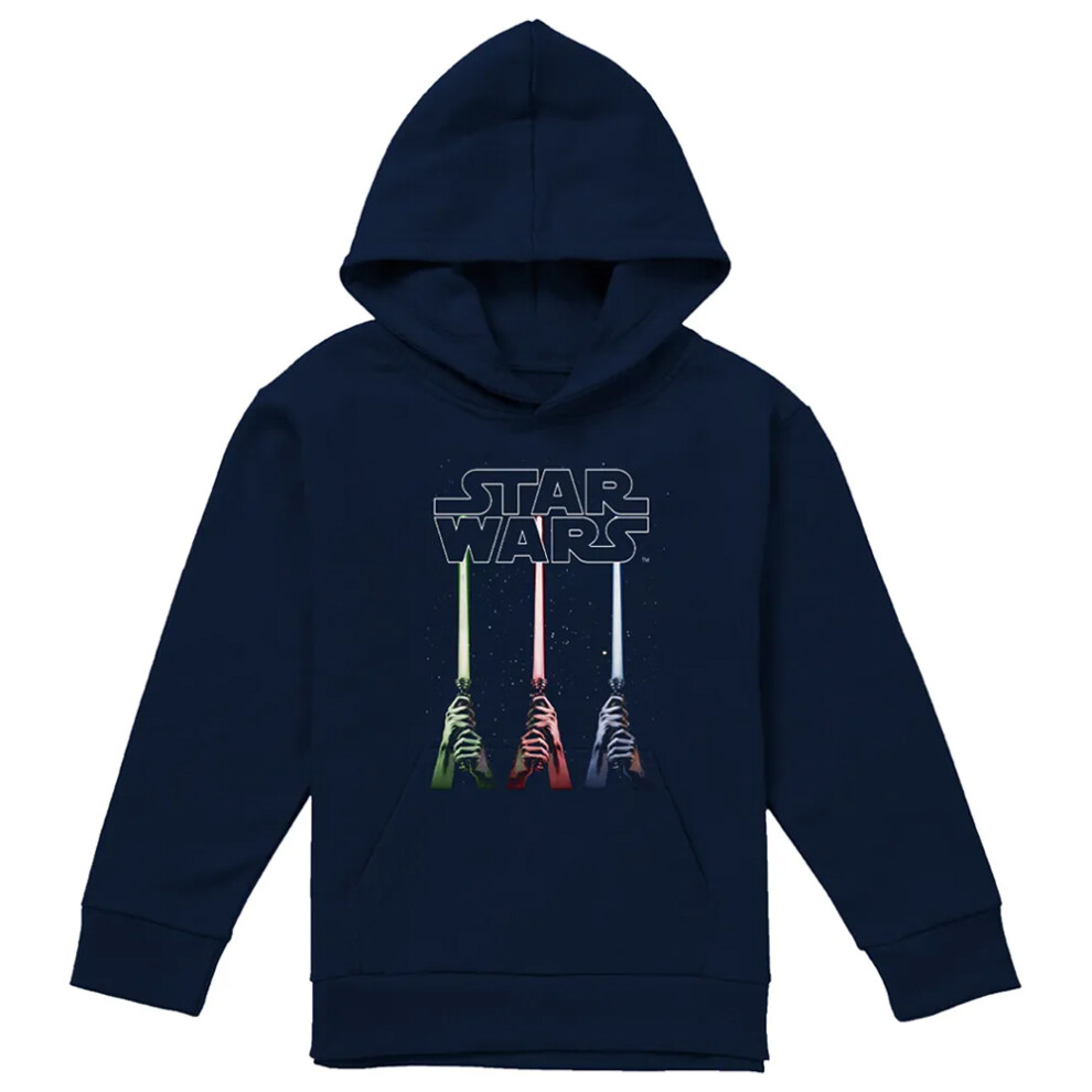 Star Wars (9-11 Years, Navy) Childrens/Kids Lightsaber Hoodie