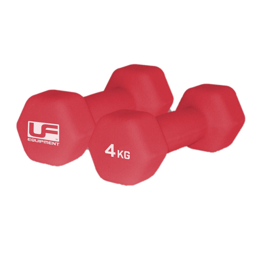 Urban Fitness Equipment (4Kg, ) Neoprene Hexagon Dumbell (Pack Of 2) Red