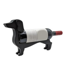 Dachshund Wine Bottle Holder with Unique Dog Design, Funny Gift for Dog Lovers, Black