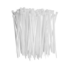 White Zip Ties 4 Inch 100 Pack, Nylon Cable Ties SelfLocking, Heavy Duty Indoor Outdoor Use