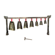 Chinese Bell Chimes Musical Instrument with Neutral Pattern for Meditation and Office Decoration