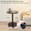Side Table with Wheels, 360 Rotating Adjustable Height TV Tray for Sofa and Bed, Walnut 1pc 3