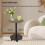 Side Table with Wheels, 360 Rotating Adjustable Height TV Tray for Sofa and Bed, Walnut 1pc 5