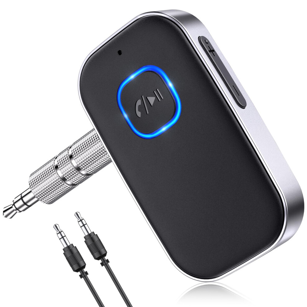 Bluetooth Aux Adapter With Bluetooth 5.0, Noise Cancelling Mic, 16H Battery, Hands Car Kit 9092120617665