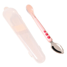 Silicone Baby Feeding Spoon with Stainless Steel Handle, Soft Tip, 8 Inch Long, Multicolor